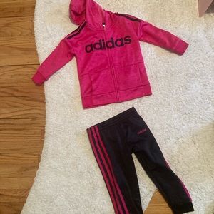 3t Adidas Track Suit Pink and black